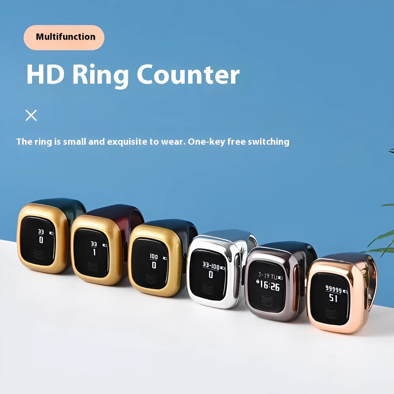 Al-Fatiha Zikr electronic prayer counter in multiple colours and sizes with digital display
