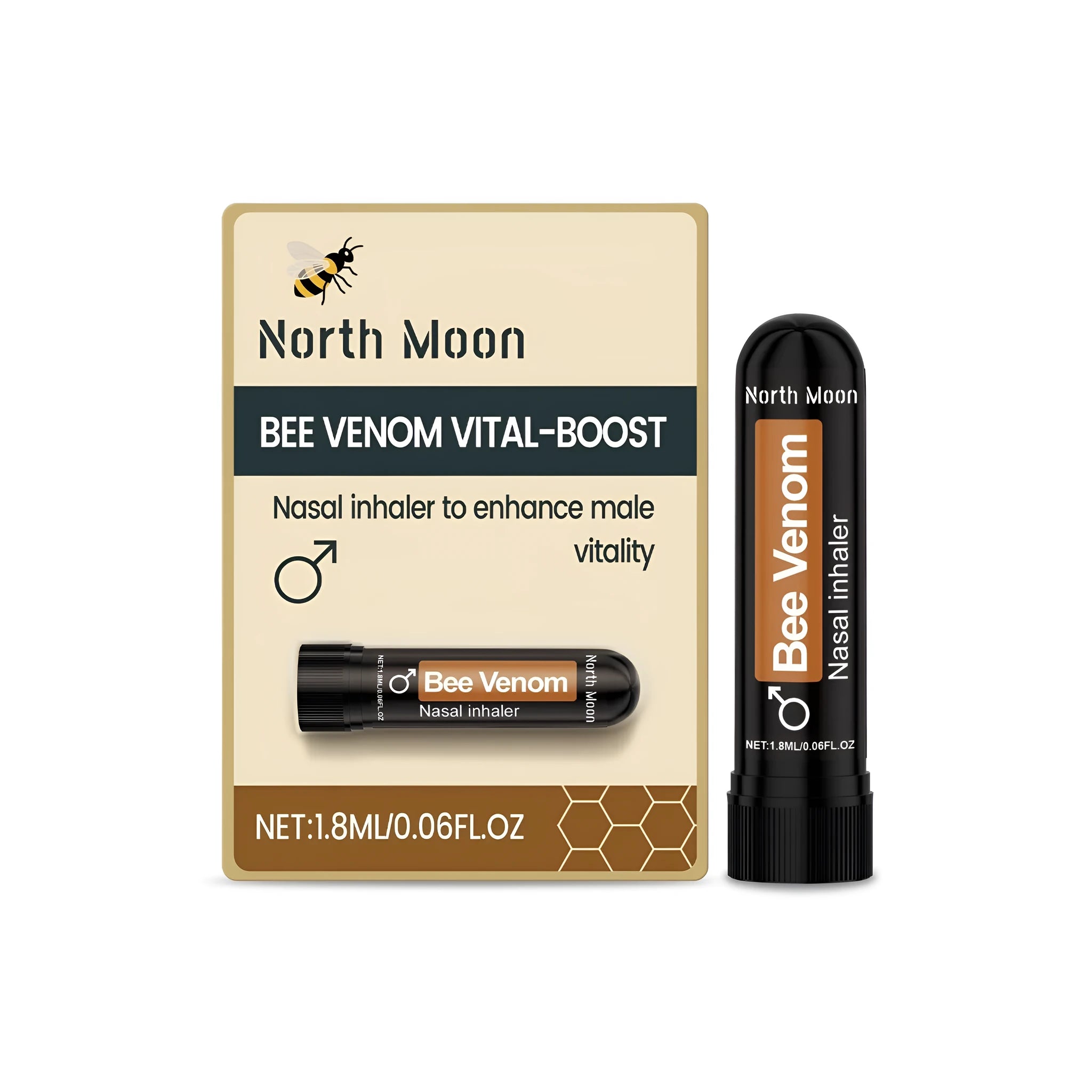 Men's Vitality Nasal Suction Stick 1.8ml clear formula with menthol and herbal extracts