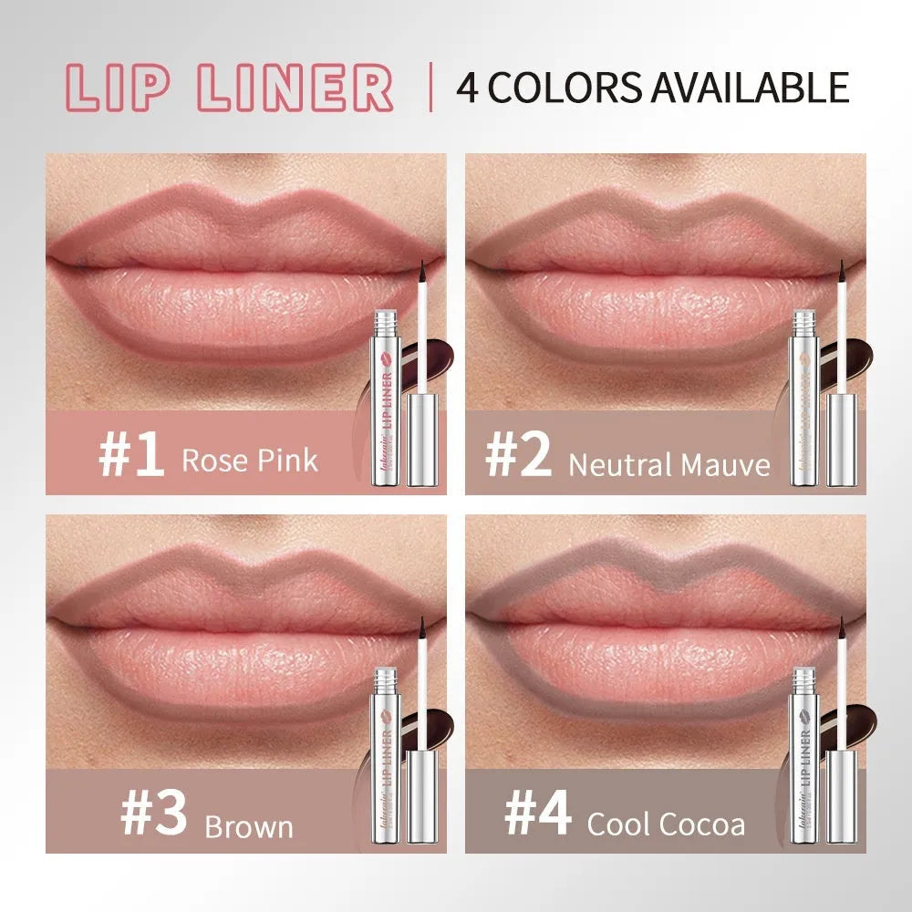 Matte finish pointed toe tear and pull lip liner pencil in Rose Pink colour with cap on