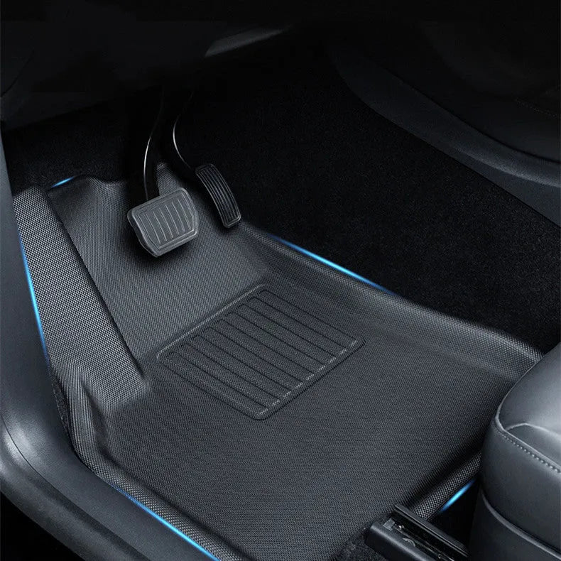 Minimalist TPR floor mats for Tesla Model Y interior protection