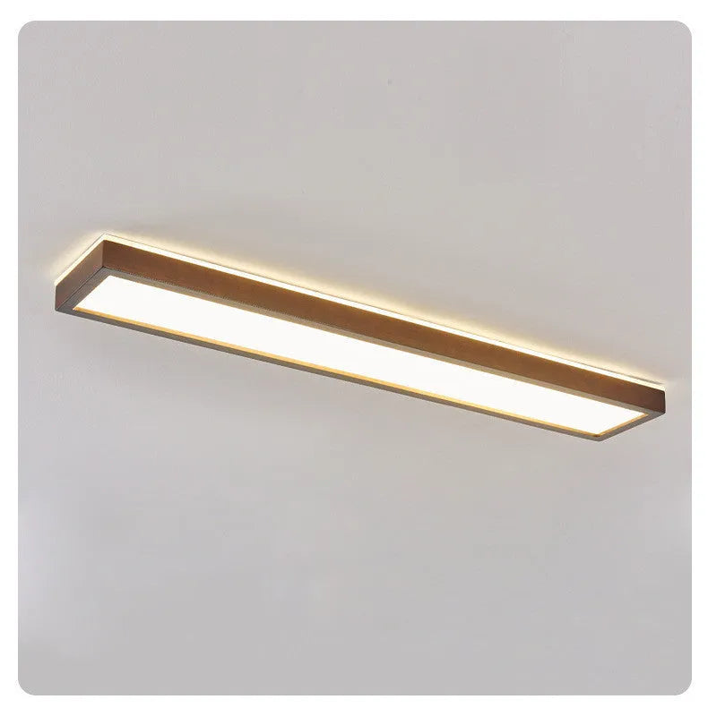 Solid wood long ceiling lamp for balcony, New Chinese style, 220V, white light option