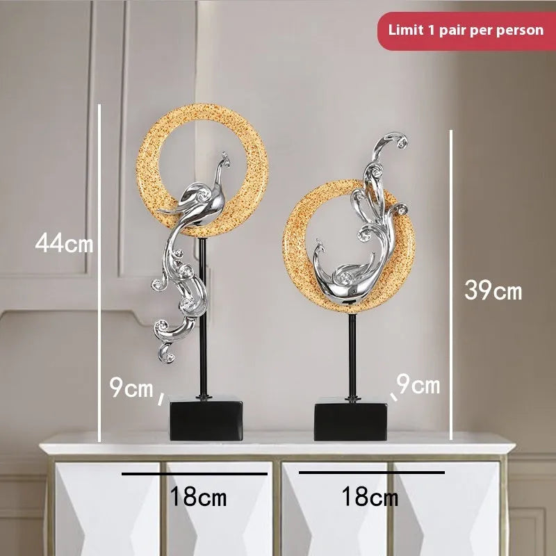 Large European style Phoenix ornament in synthetic resin with detailed craftsmanship