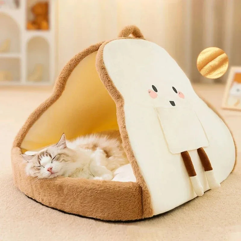 Green cat tent winter warm cozy pet house deep sleeping cave bed for kittens and small puppies