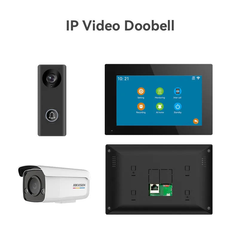 10-inch video intercom doorbell system with 1080P HD camera and indoor display unit