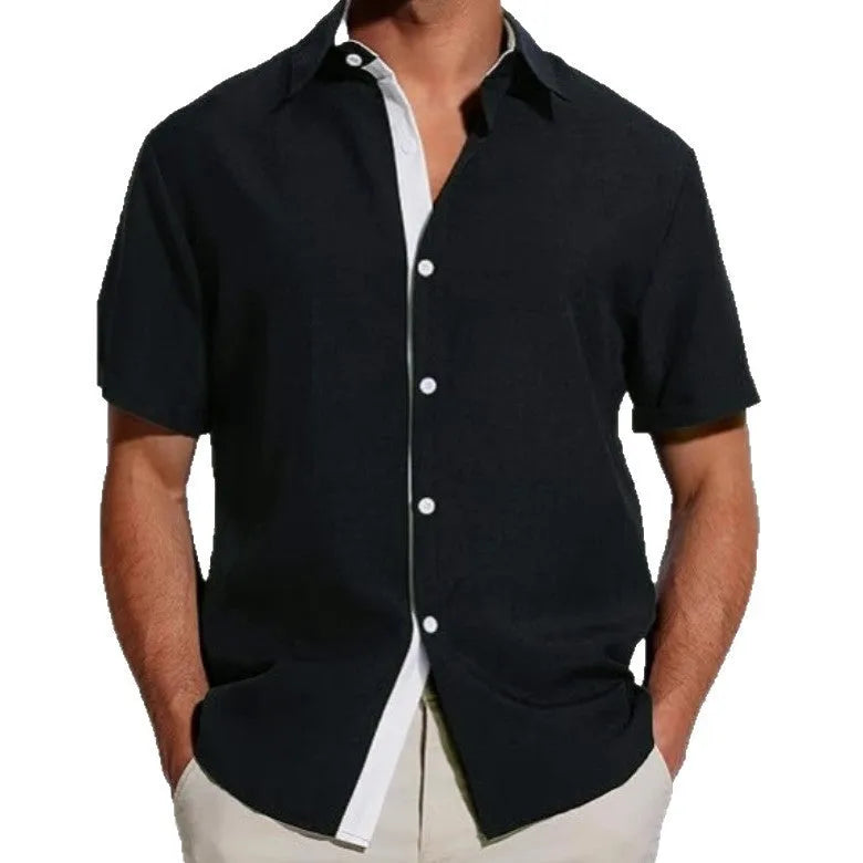 Men's short-sleeved floral print shirt in polyester fabric available in multiple colours and sizes