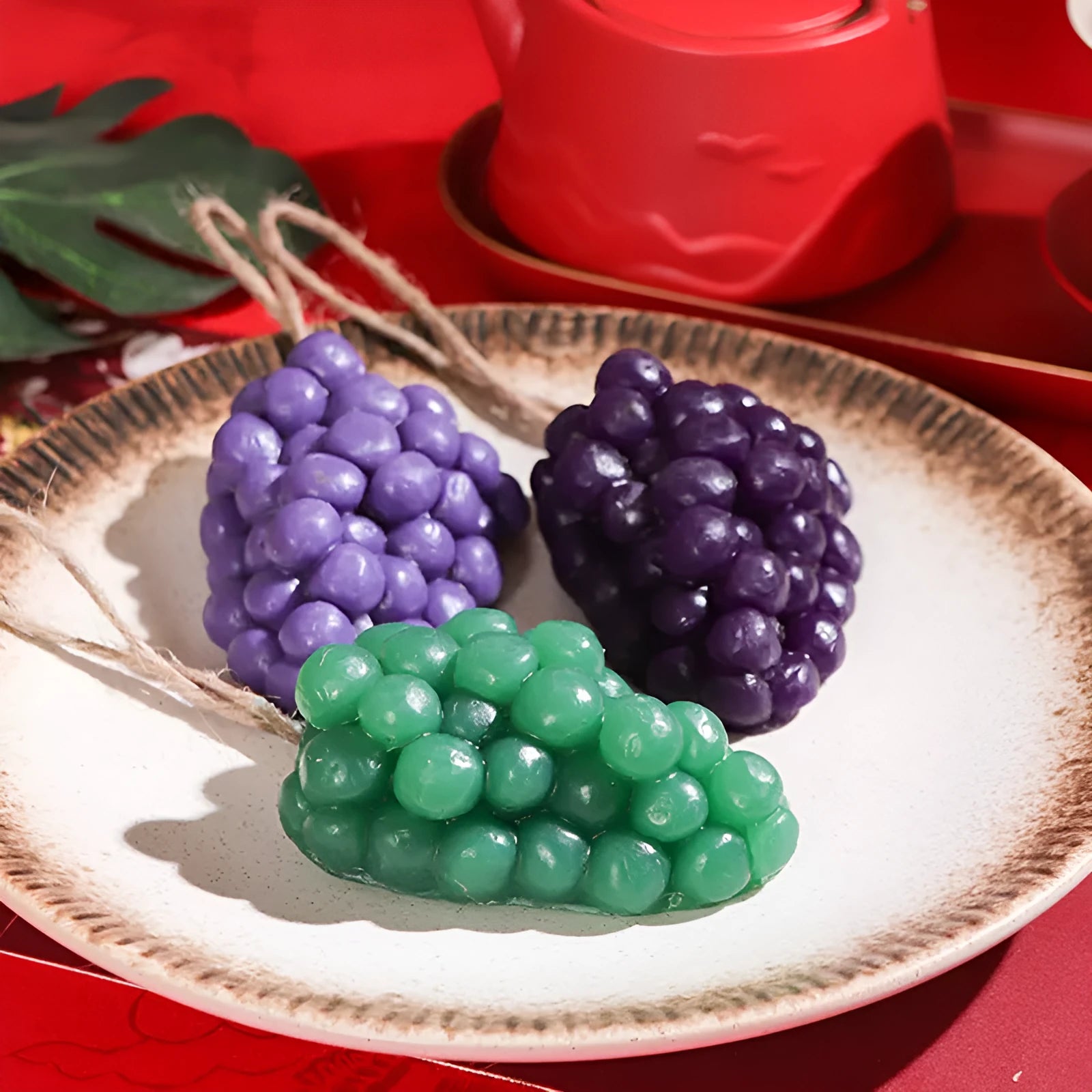 Handmade grape-shaped soap bar in purple colour weighing 80 grams