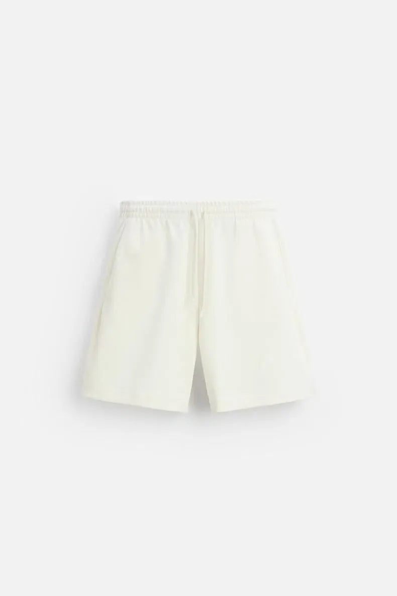 Double-sided cloth texture short sleeve top and matching shorts set in urban loose fit style