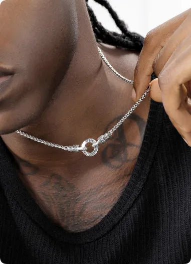 S925 sterling silver clavicle necklace for women on a silver chain.