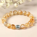 Citrine crystal geometric bracelet with 10mm size and grinding treatment in unisex style