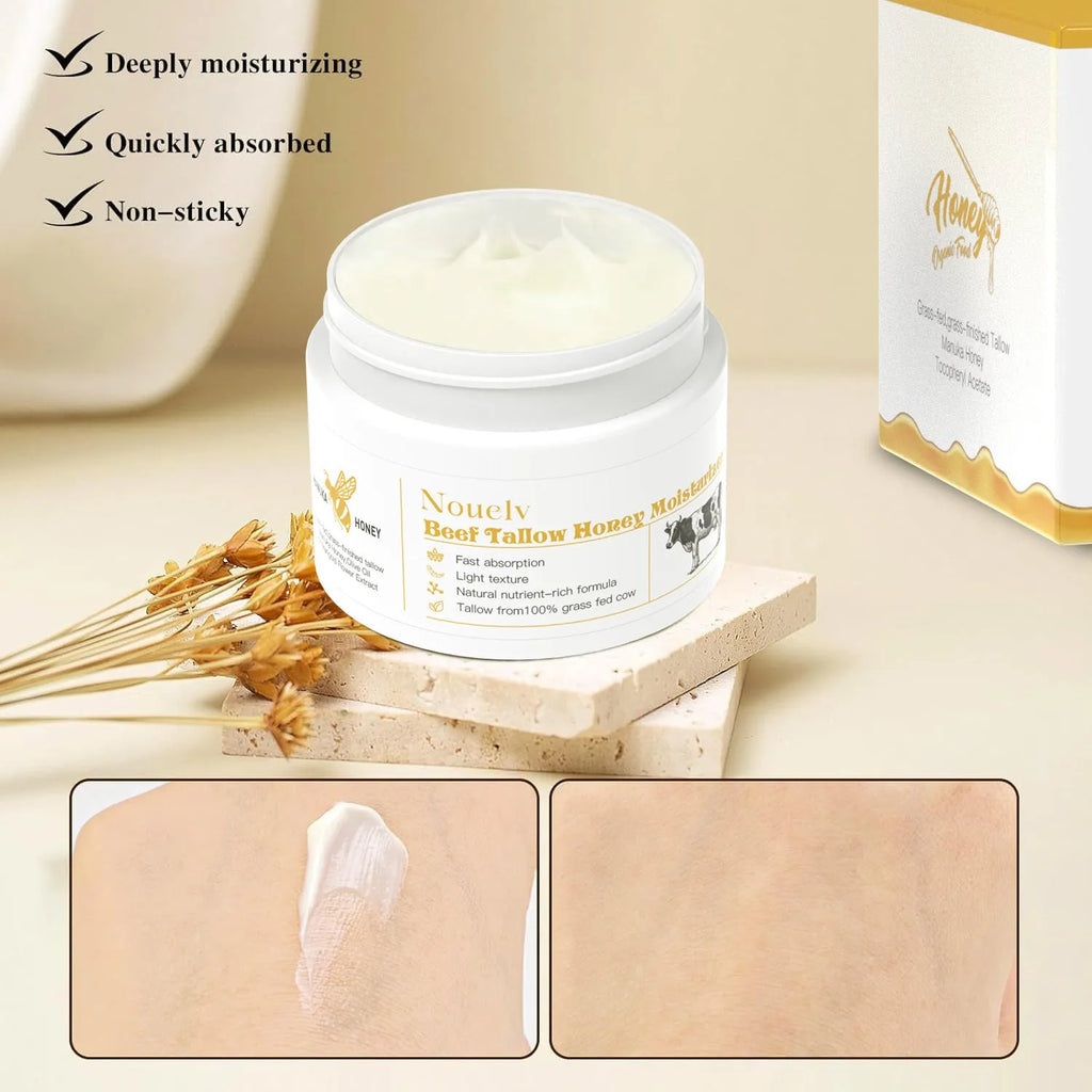 50g jar of honey tallow moisturising cream for dry and combination facial skin