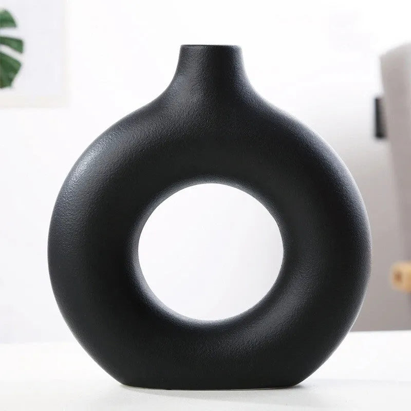 Frosted particle biscuit vase unglazed porcelain flower arranging device in modern style