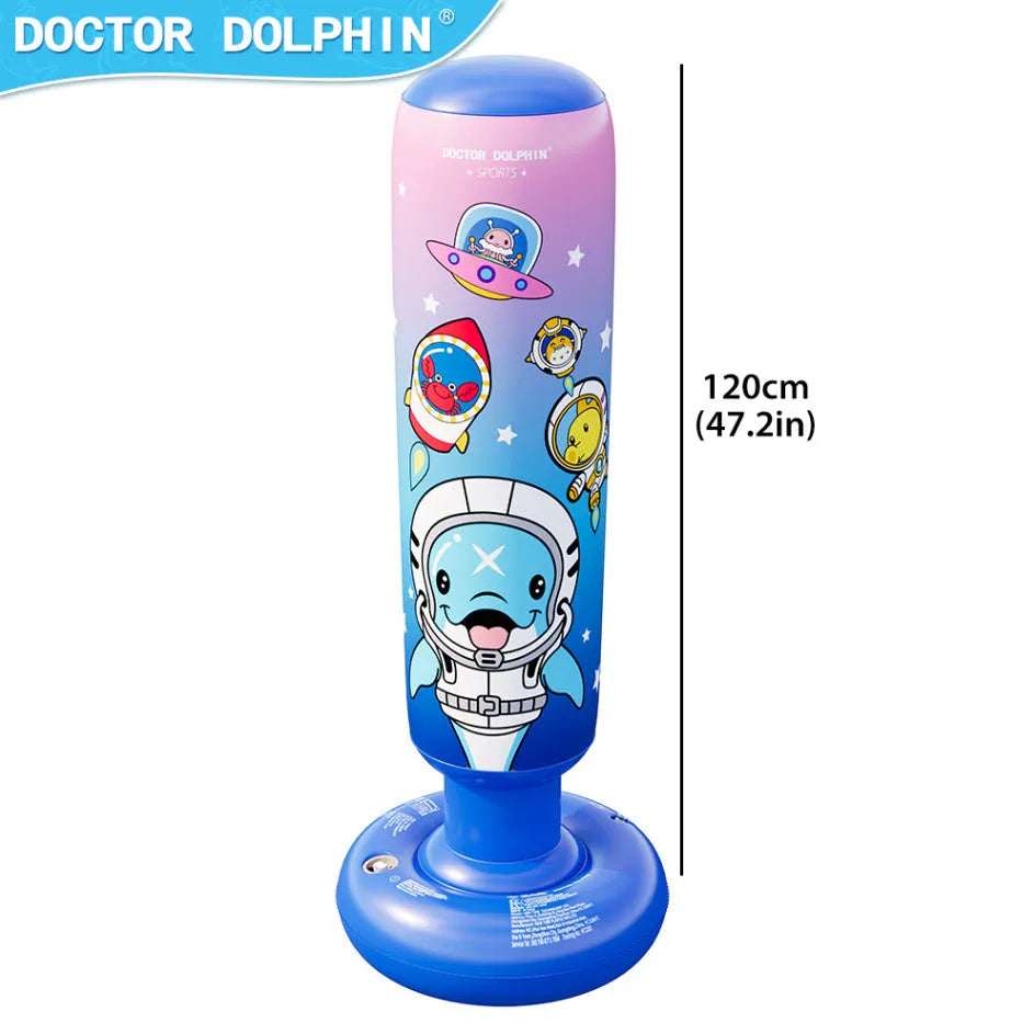 Inflatable boxing column vertical PVC tumbler for home fitness training yellow hamburger colour