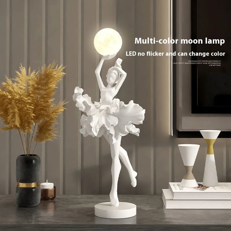 Art Girl Atmosphere small USB night lamp in black gold, white, pink, or light blue.