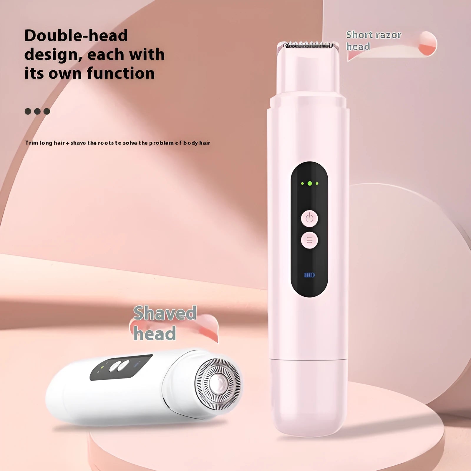 White household portable electric depilator for armpit and body hair trimming with floating blade
