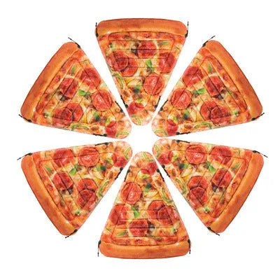Inflatable pizza surfboard pool float 175cm x 145cm colourful design