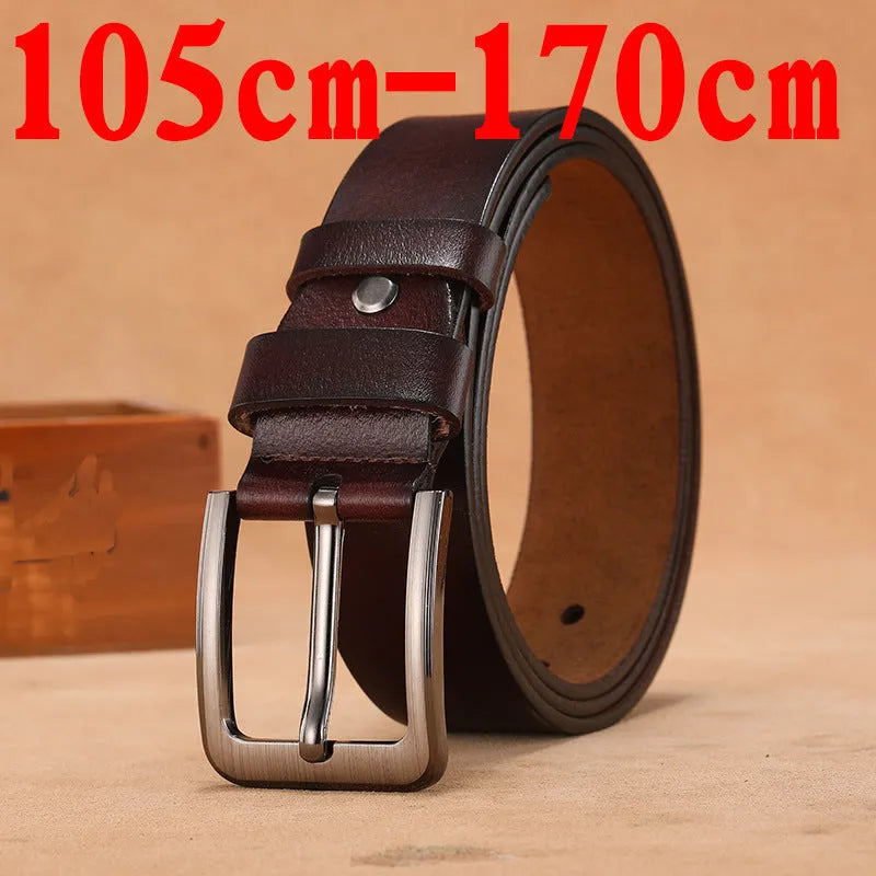 Square-head pin buckle casual belt in black or brown colour with adjustable strap.