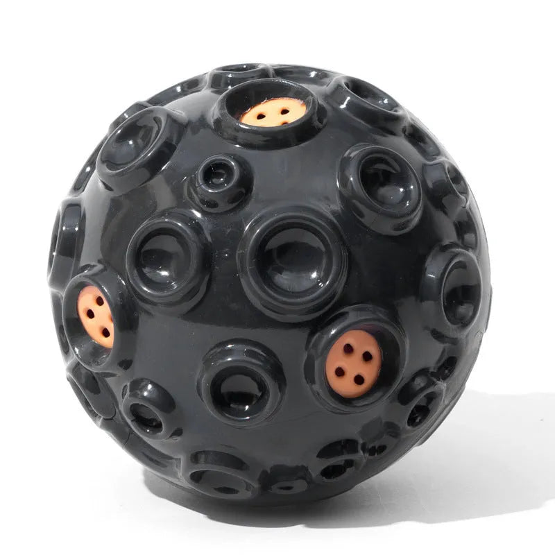Durable natural rubber dog ball toy with textured surface for aggressive chewers in assorted colours