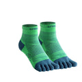 Professional sports toe socks in Coolmax polyester nylon spandex, black gray colour, size M, shown on white background