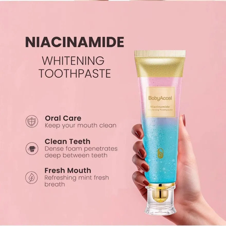 Nicotinamide whitening toothpaste tube with 100g content for adult men and women