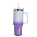 Large capacity double-layer stainless steel vacuum insulation cup with gradient colour finish, 10cm diameter and 27.5cm height