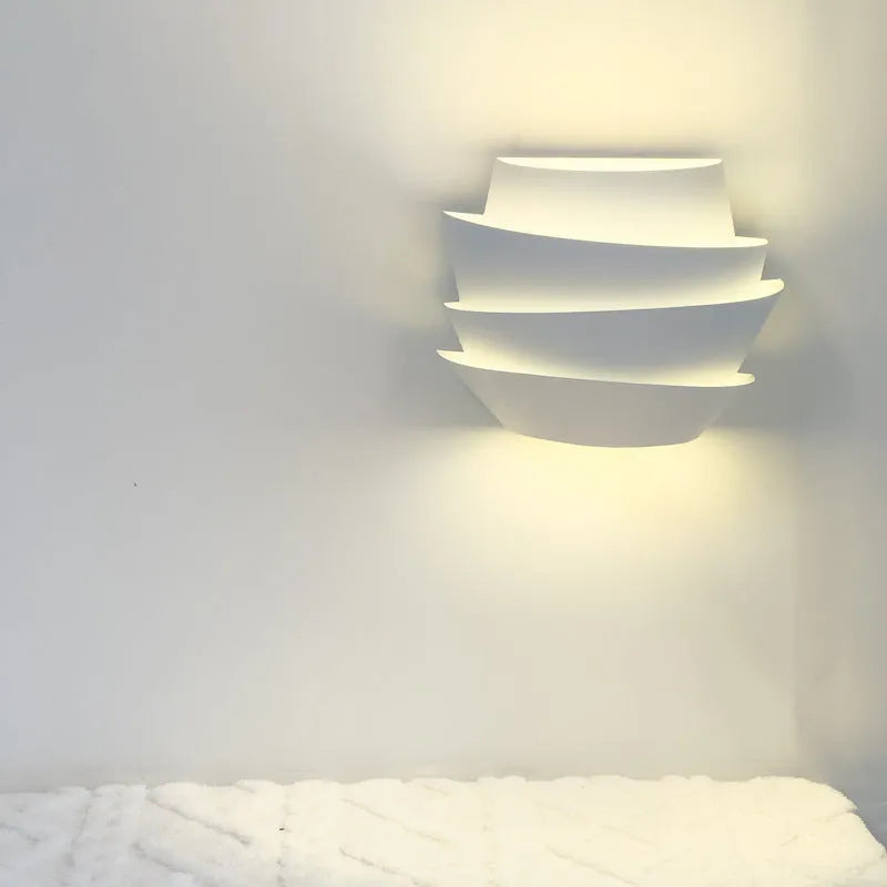 Modern minimalist white wall lamp with pine cone shape for bedroom bedside or aisle