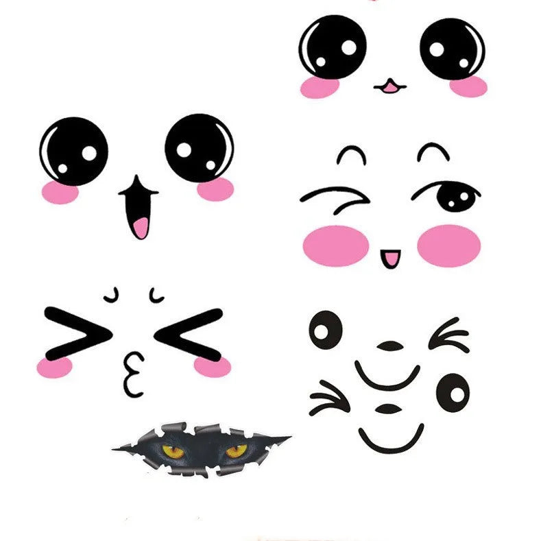 Reflective cartoon car stickers with cute eyes design for vehicle personalisation