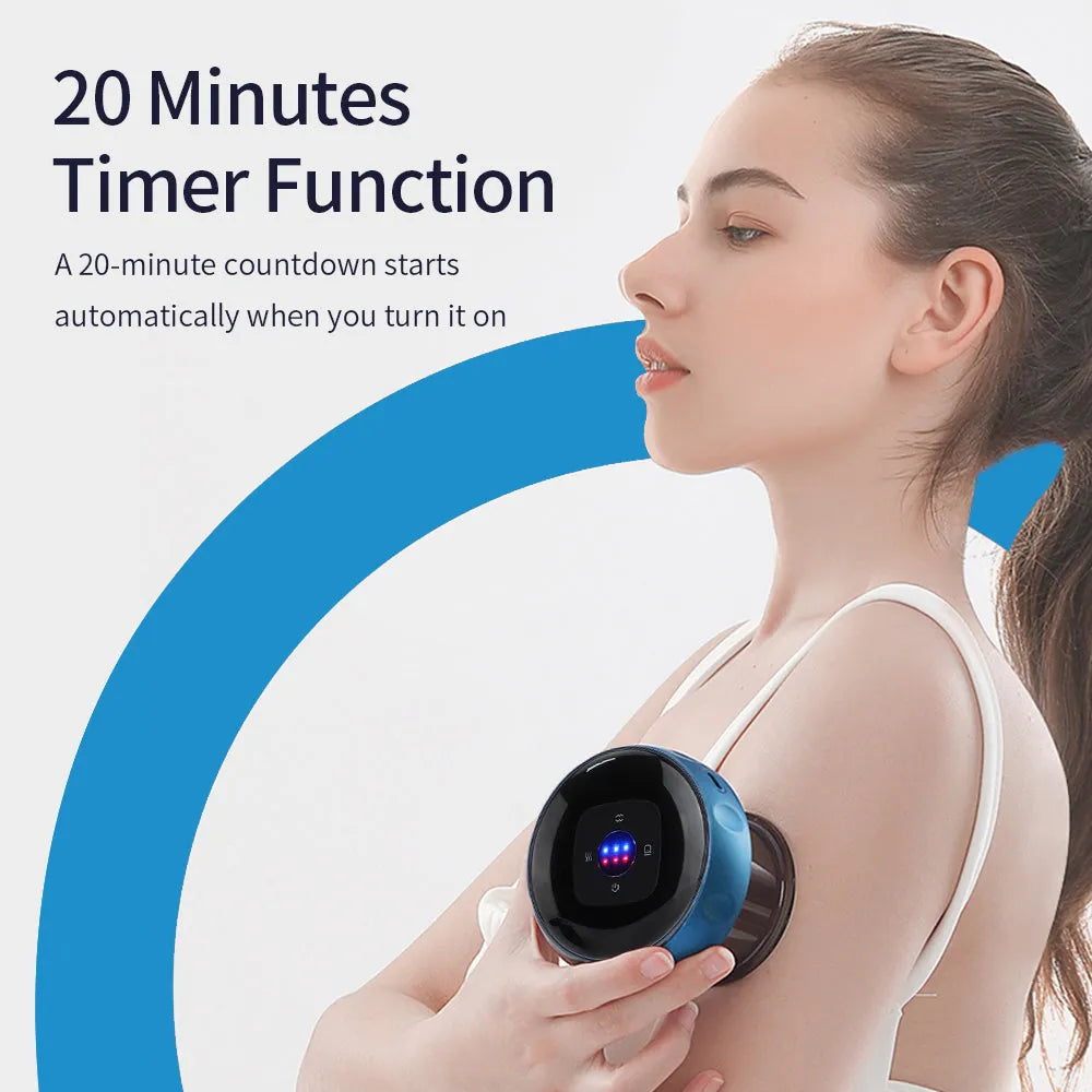 Electric vacuum cupping massager with LED display, ABS body, and 12 suction levels for home therapy