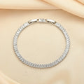 European and American simple rectangular affordable luxury bracelet with inlaid zircon in Champagne Gold and Silver