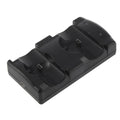 PS3 two-in-one handle base charger for original controllers, black plastic, USB wireless charging stand