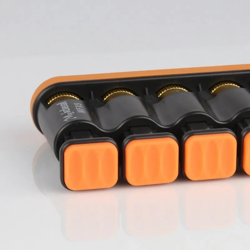 Grey and orange silicone finger trainer for piano guitar hand muscle development