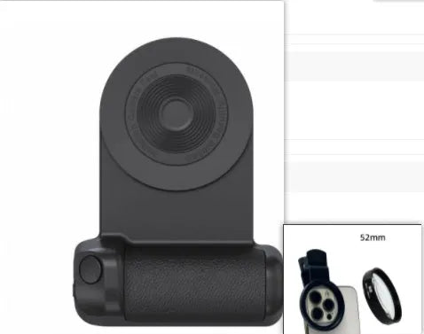 3-in-1 magnetic anti-shake phone holder camera bracket with ergonomic handle, rotatable axis, and compact 11.2cm size