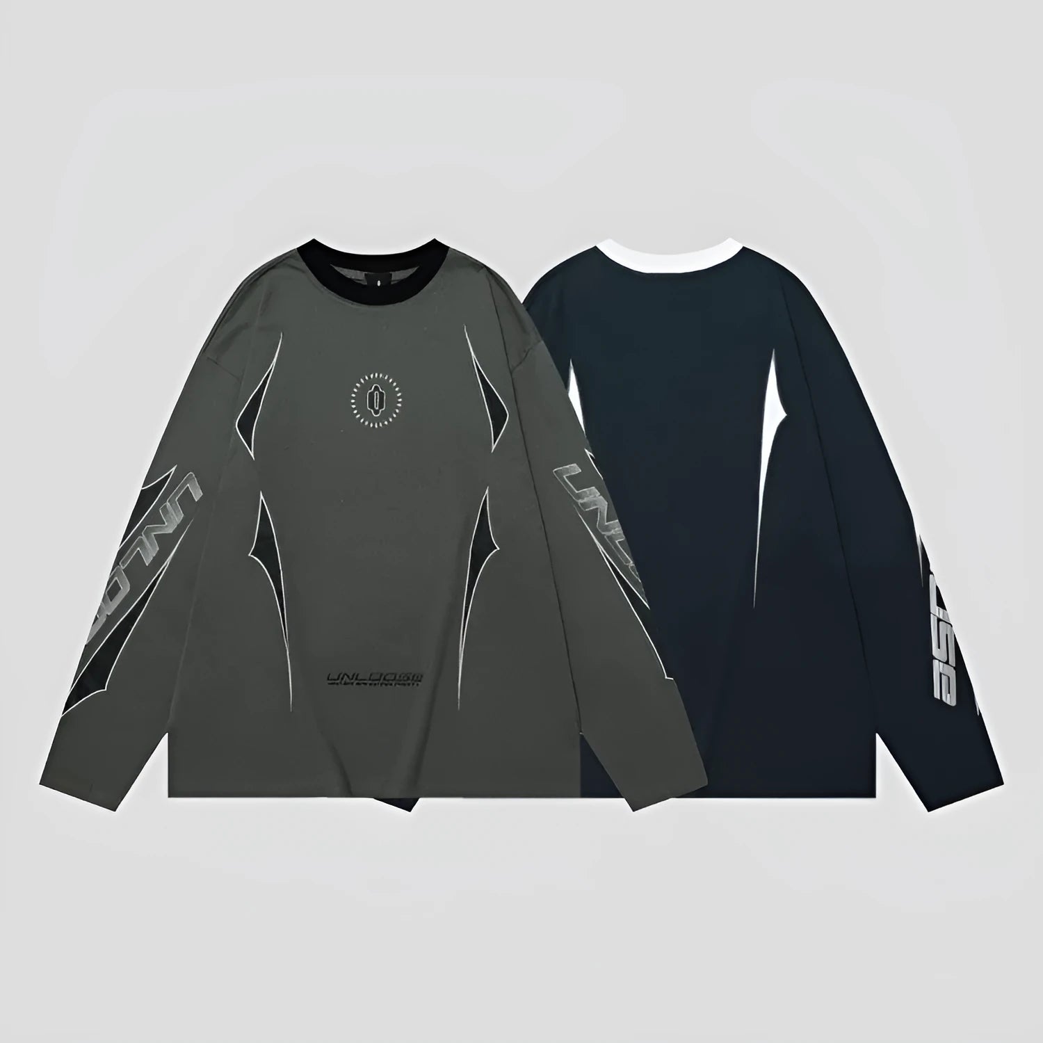 Cotton drop shoulder pullover sweatshirt with letter pattern print in grey khaki colour