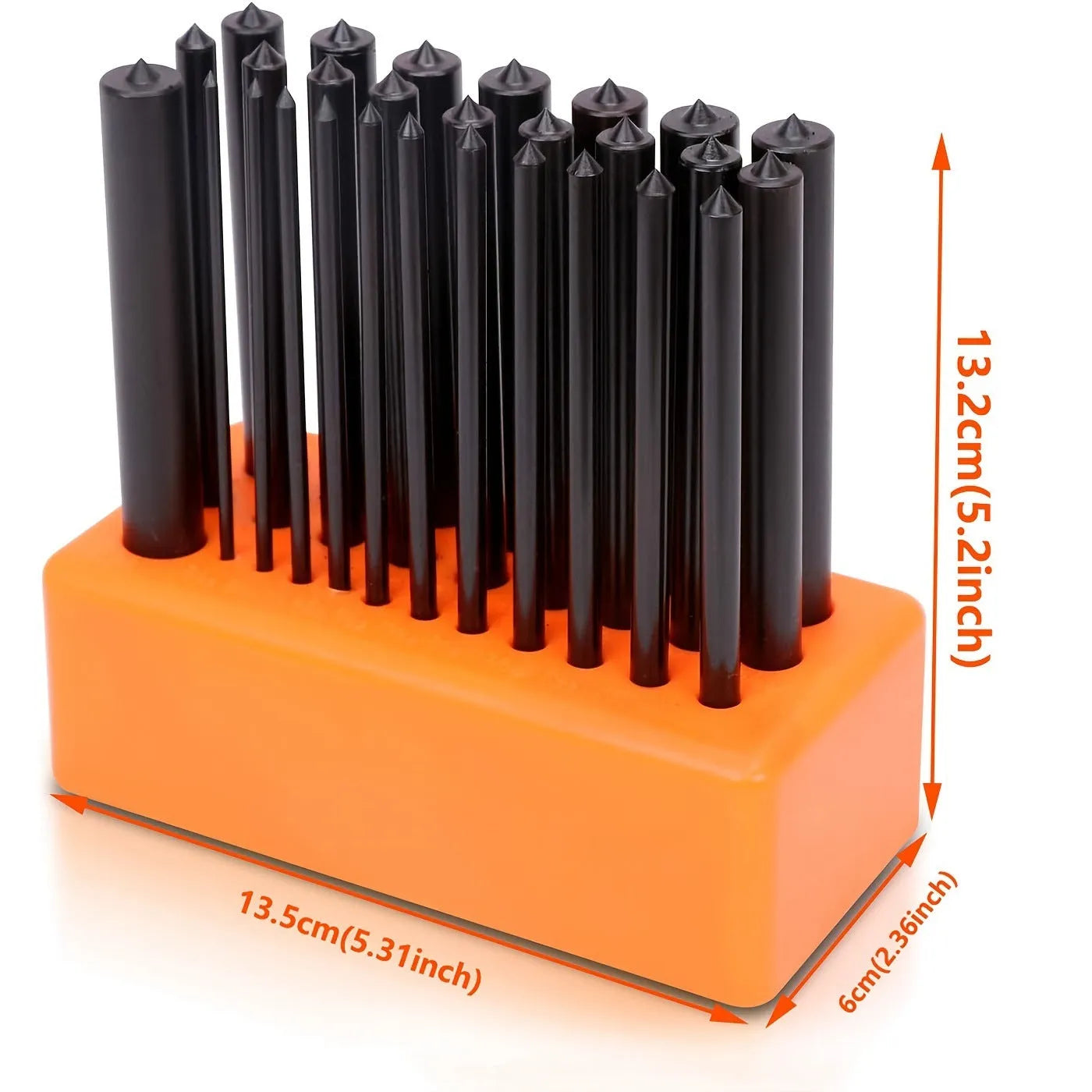 Household portable metal punch head punch needle tool in orange colour with alloy plastic construction