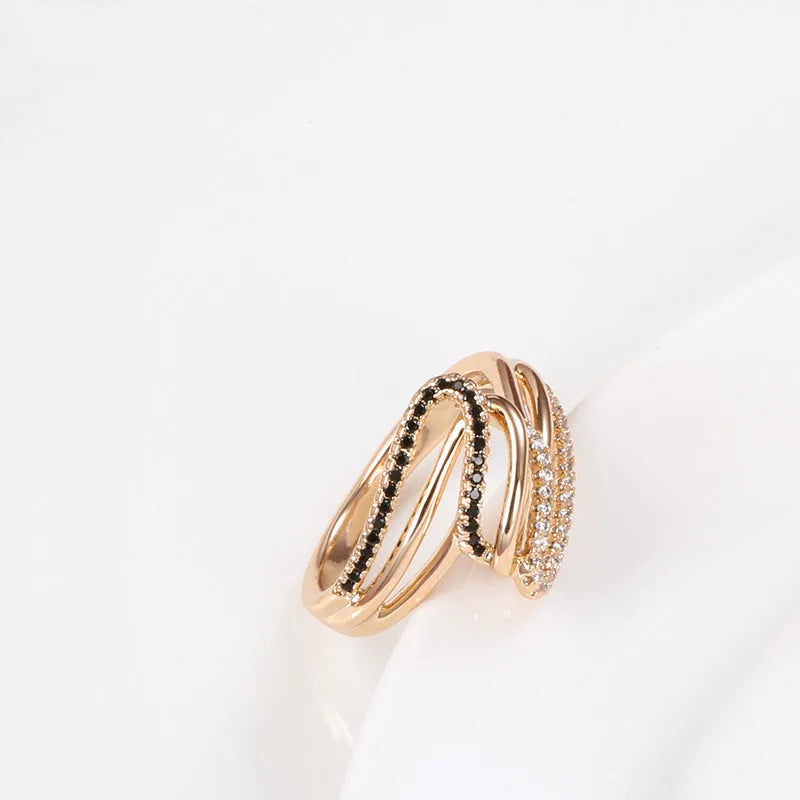Women's micro-inlaid zircon ring copper electroplating finish colour WK2230