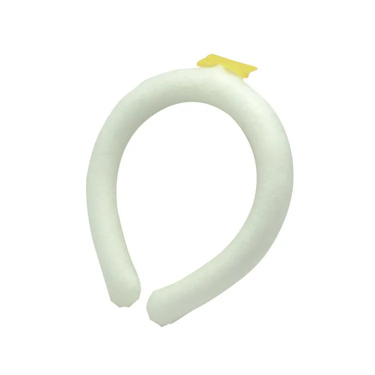 Cooling neck hanging ice ring in blue, white, pink, and yellow colours for outdoor sports heatstroke prevention