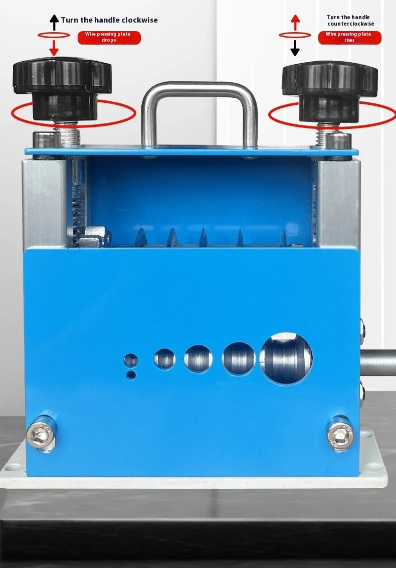 SD-017 manual wire stripping machine showing compact tool for 0.5-17mm wire diameters