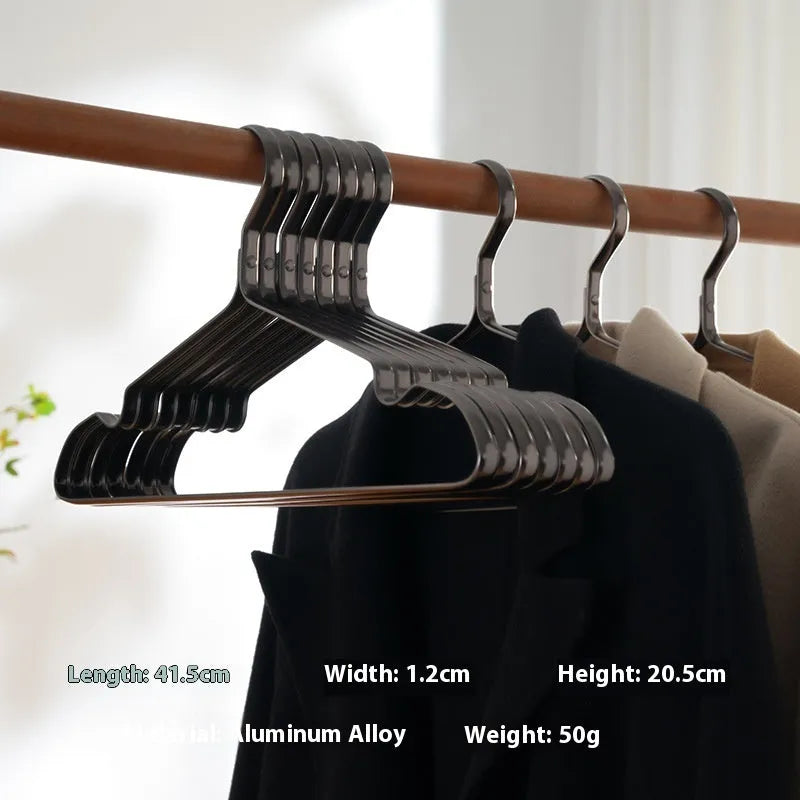 Modern black non-slip clothes hanger for anti-rust wardrobe organisation.
