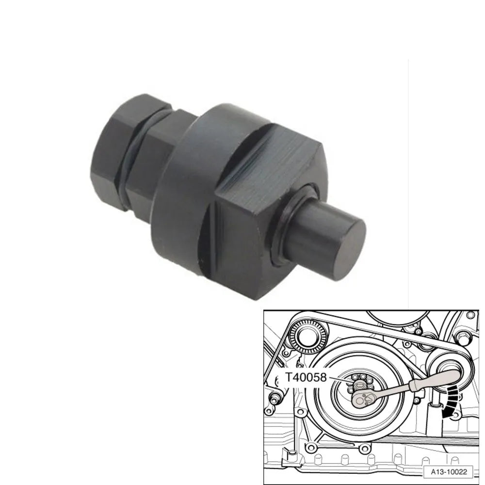 Aodi T40058 crankshaft rotating sleeve automotive timing tool with adapter for engine service procedures