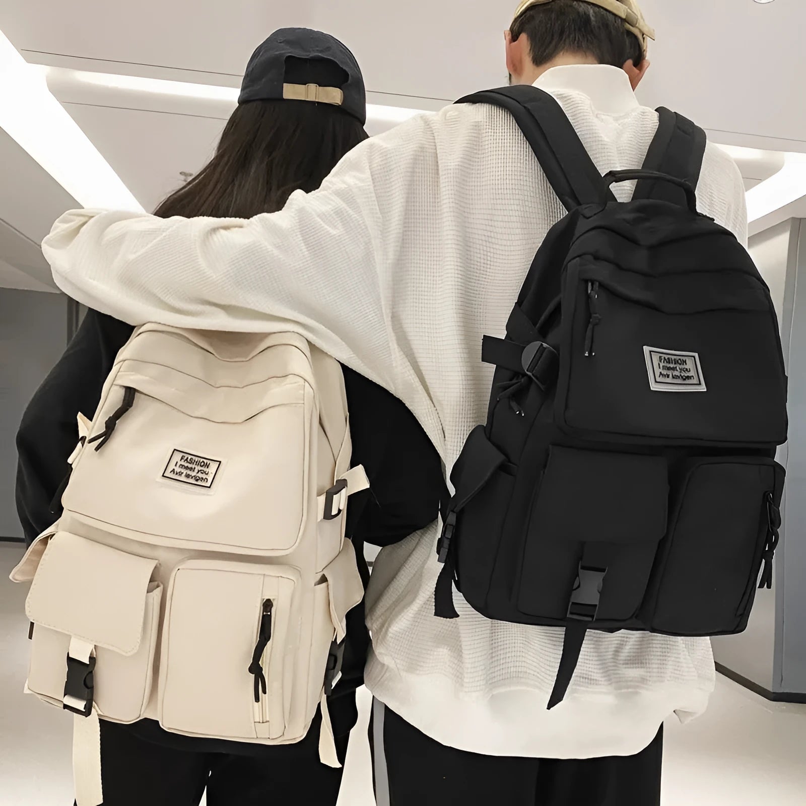 Fresh sweet style student backpack with computer compartment in black colour option