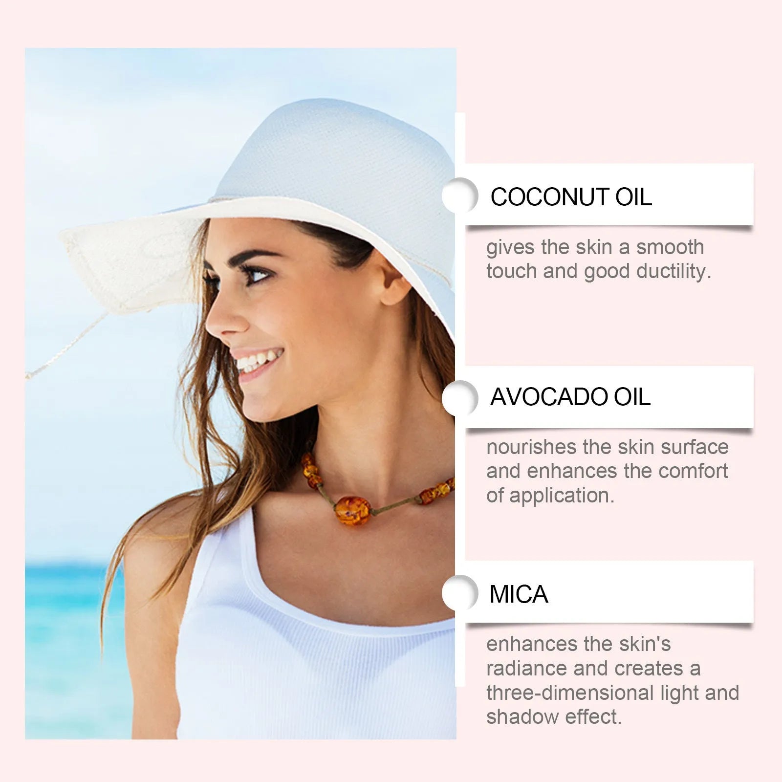 Sun protection body oil 100ml bottle with coconut and avocado oil blend