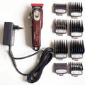 Hair clipper with stainless steel cutter head and UK, US, EU plug adapters for adults and children
