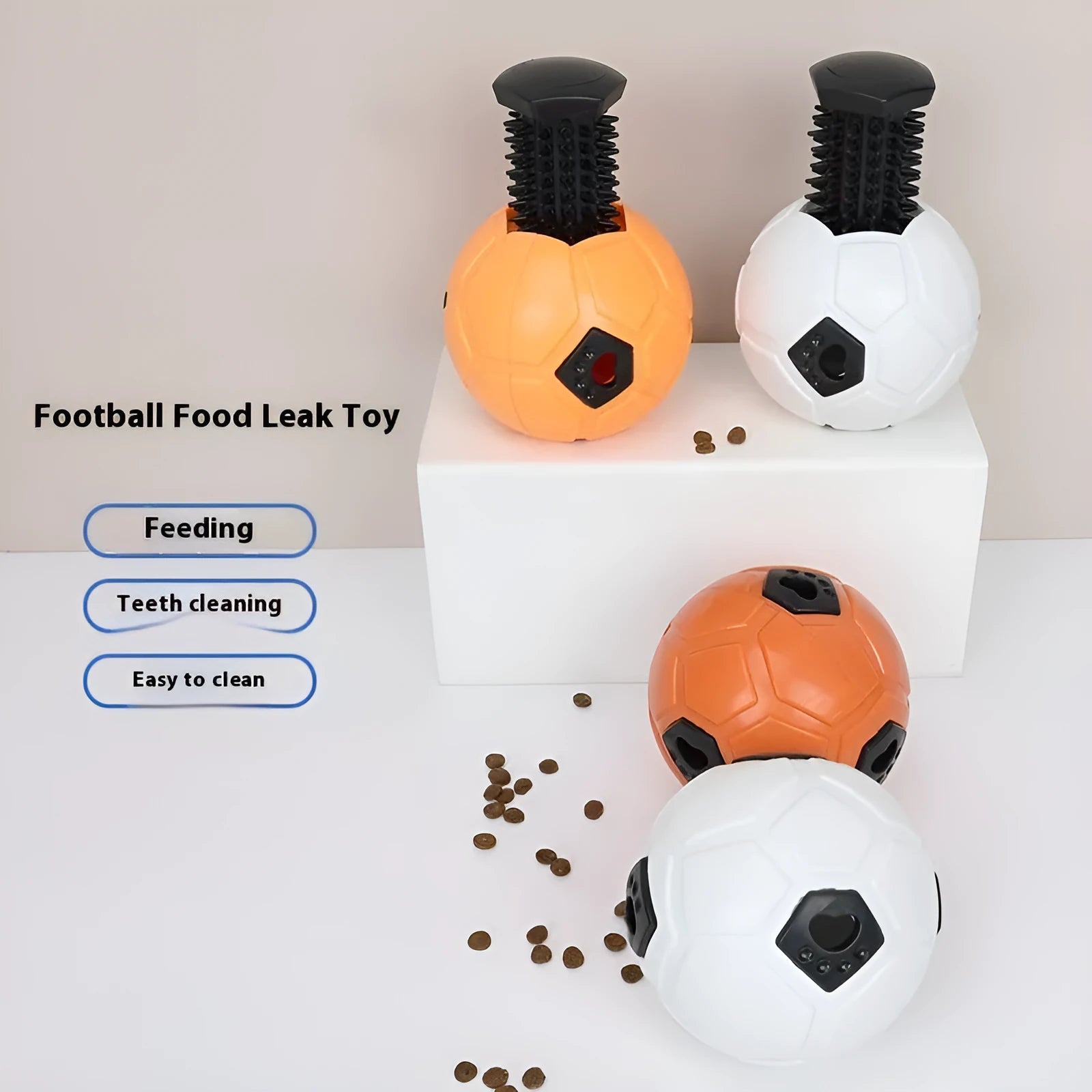 Orange TPR dog toy ball for nibbling and teeth grinding with textured surface