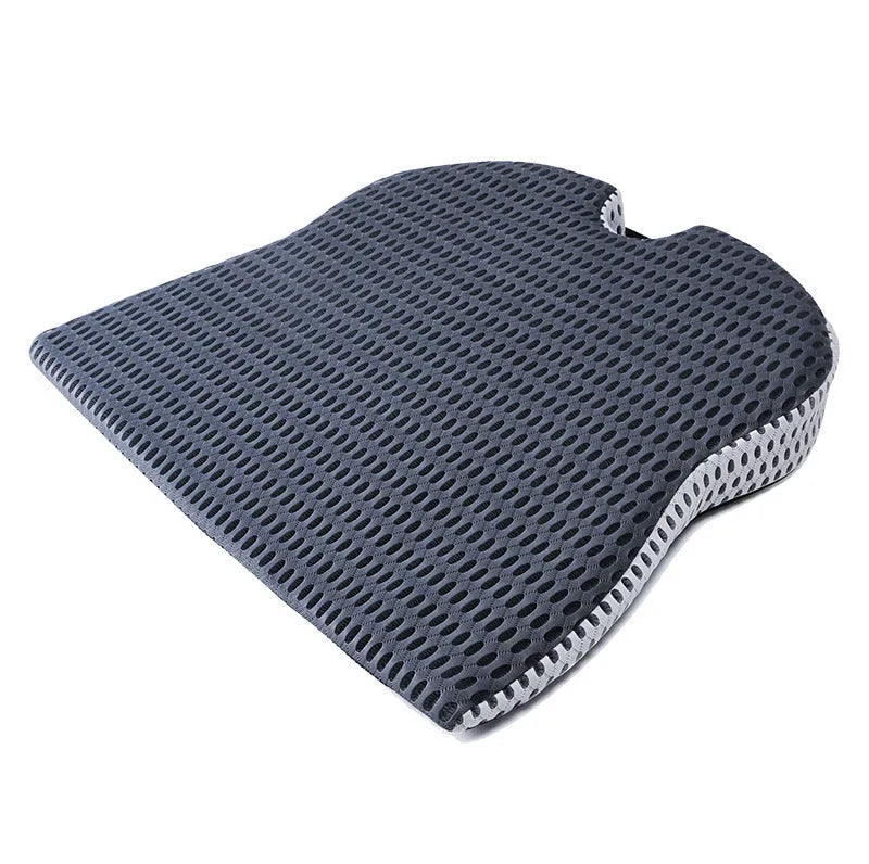 Memory foam seat cushion with fixed strap in black, grey and milky white colours