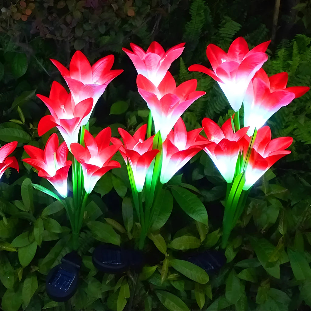 Solar lily festive lantern outdoor villa courtyard garden flower shaped decorative light 850mm IP65
