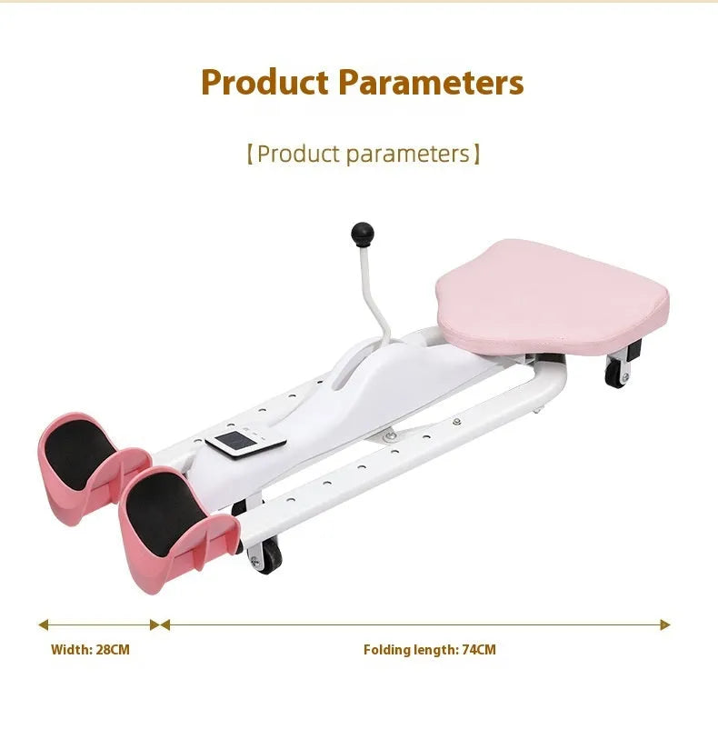 Pink horse leg opener fitness equipment with steel pipe frame and foam padding for leg stretching exercises
