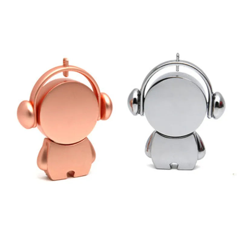 Metal cartoon musician USB flash drive in silver, 42x14x6mm, with USB 2.0 interface
