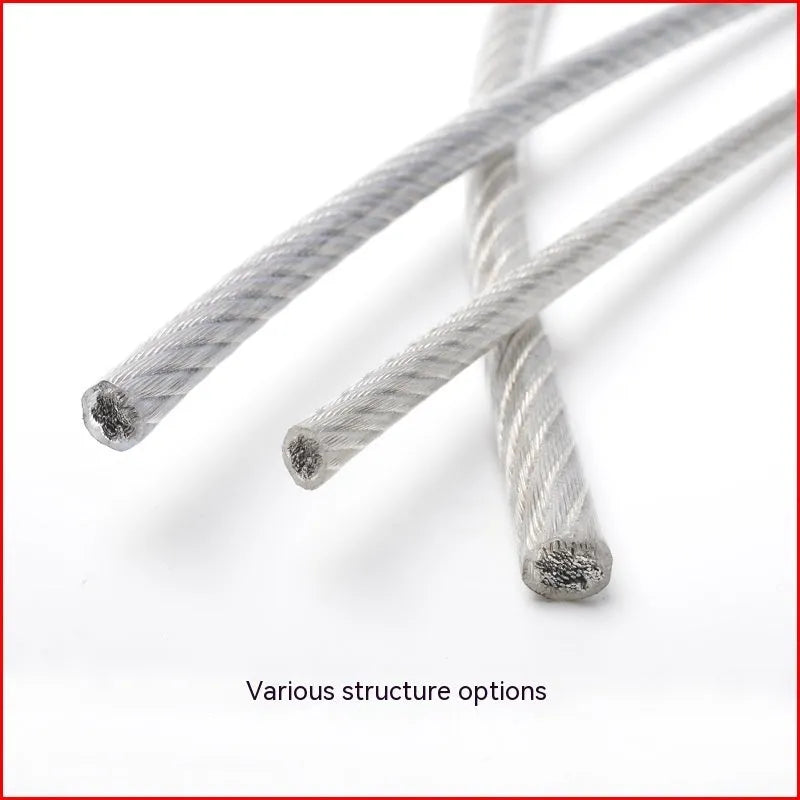 304 stainless steel security cable showing double twist construction and multiple diameter options