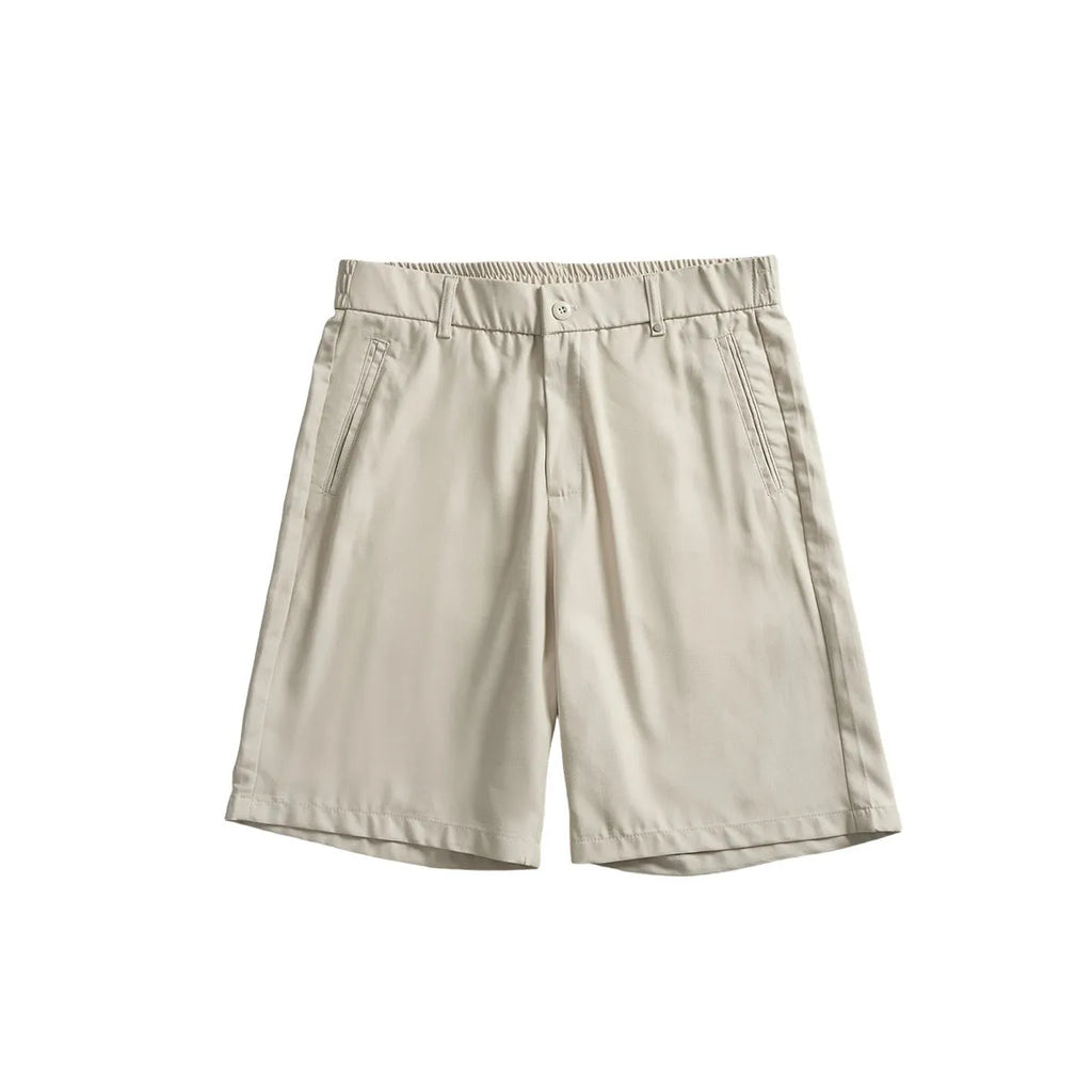 Men's cotton blend loose fit casual shorts in apricot with micro elasticity