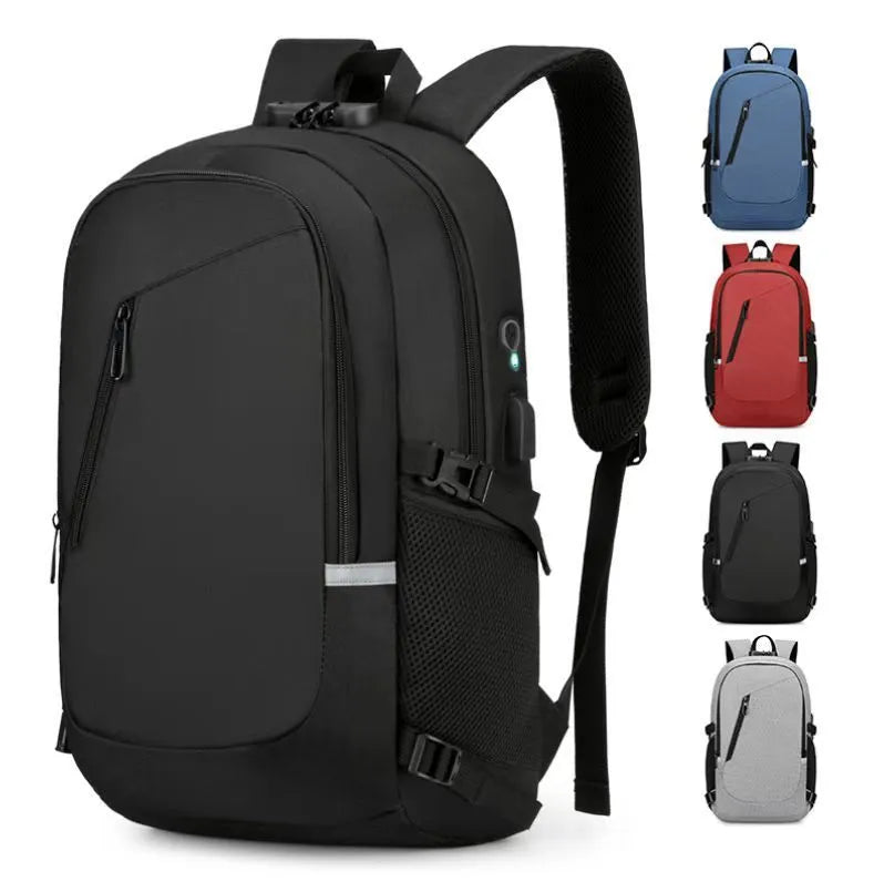 Oxford cloth computer backpack in solid colour with 20-35L capacity and street trend styling