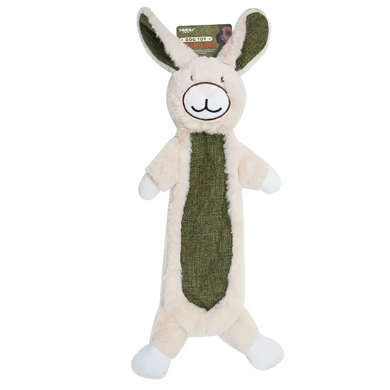 No stuffing crinkle dog toy featuring a cute rabbit design with soft plush material and internal crinkle paper